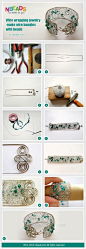 wire wrapping jewelry-make wire bangles with beads