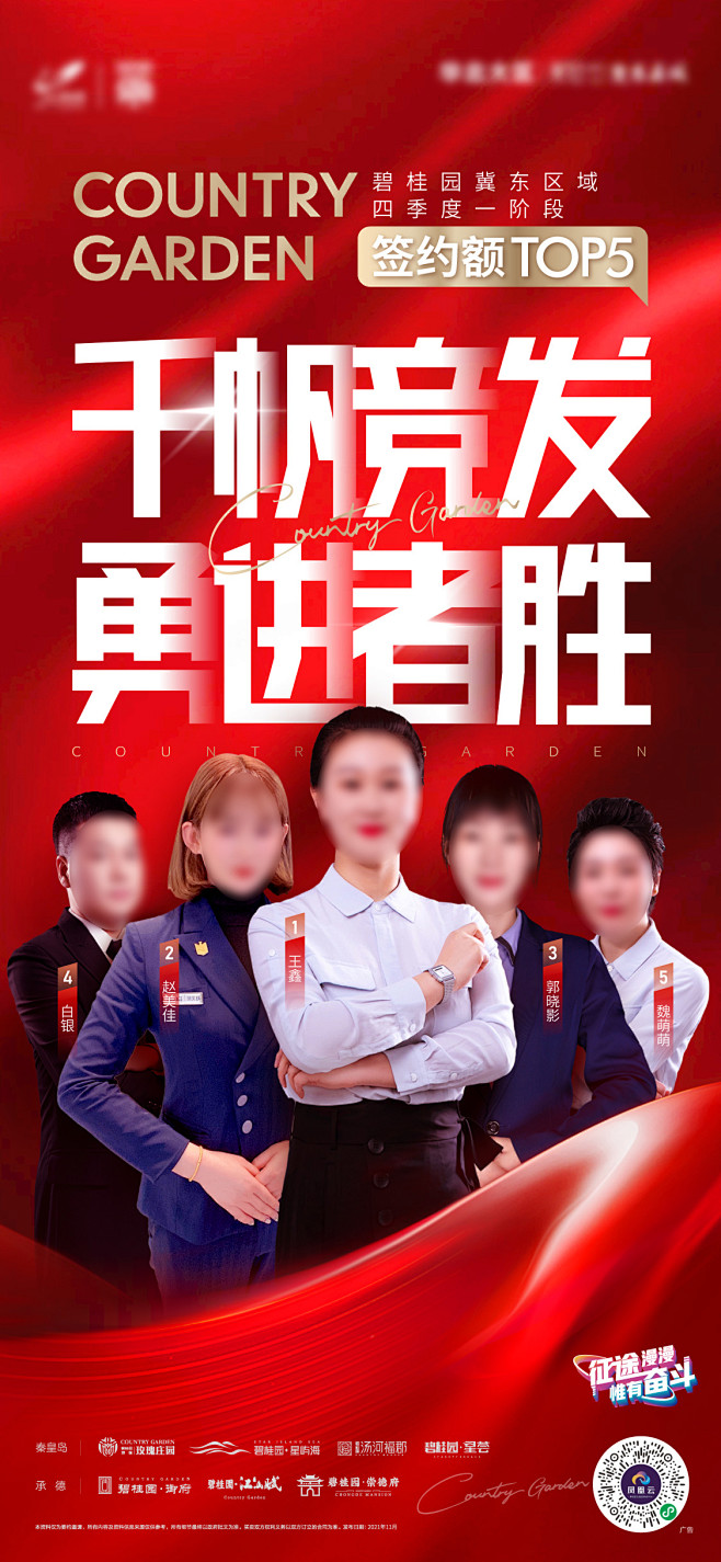 地产品牌签约额销冠团队海报