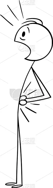 男人,背痛,卡通,痛苦,白色,健康保健,愉悦,白色背景,身体受伤,运动
