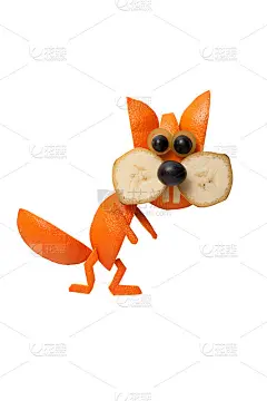 橙子做的有趣的松鼠