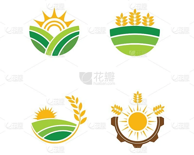 农业标志设计模板，矢量图标素材-花瓣网