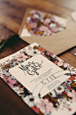 floral wedding invitations, photo by JBM Weddings http://ruffledblog.com/handsome-hollow-wedding-ideas #weddinginvitations #stationery