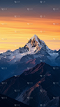山峰山脉雪山自然风景景观