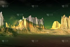 Alien Planet. Mountain. 3D rendering