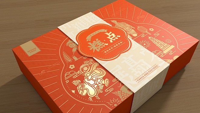 陕西元素春节糕点礼盒包装设计