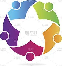 团队人员星形图标矢量图像