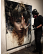 Casey Baugh 在 Instagram 上发布：“The making of "This Place is Mine", oil painting on canvas 50x72"(model- @renatagubaeva )”