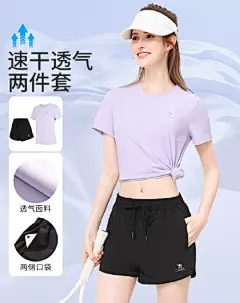 【速干透气两件套】运动套装女春夏款运动短裙短袖T恤球服套装