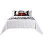 样板房间床上用品现代简约新中式枣红色主人房主卧软装床品多件套-淘宝网