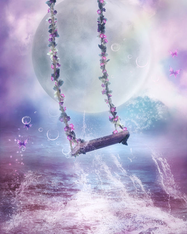 童话中的梦幻秋千童话插画童话故事童话图片梦幻童话童话世界童话背景