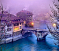 瑞士首都伯尔尼。气候温和湿润，冬暖夏凉，是一个度假的好地方