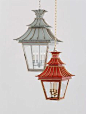 lantern lighting by designer Katie Ridder. The blue/gray one!