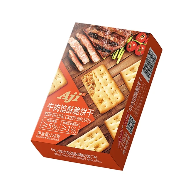 Aji牛肉馅酥脆饼干蟹黄肉松咸味夹心薄脆...