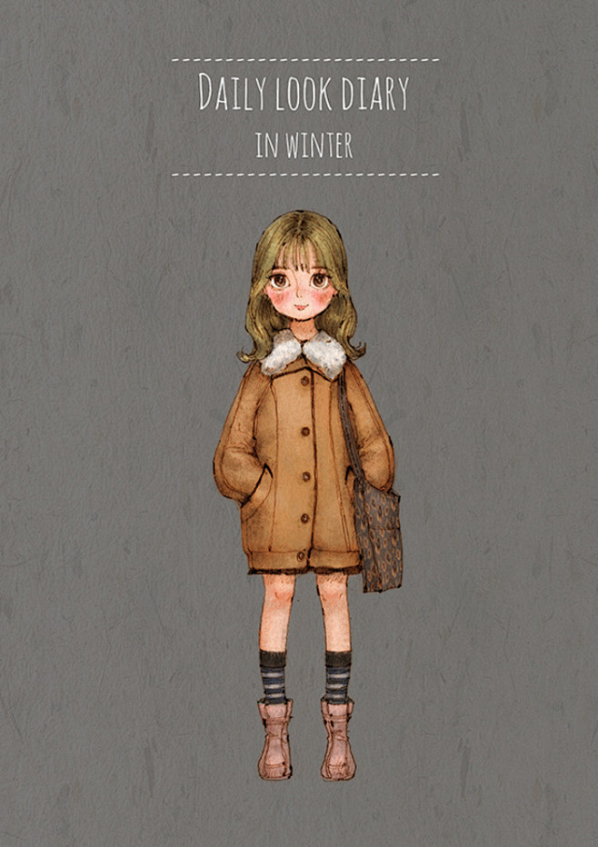 【韩国插画家Aeppol的冬装少女系列插...