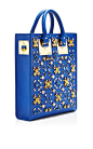 Mini Tote Bag With Embellishment In Klein Blue by Sophie Hulme for Preorder on Moda Operandi