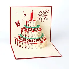 精美韩国高档生日蜡烛蛋糕3D手工立体贺卡定制明信祝福小卡片-淘宝网