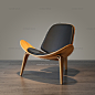 促销Wegner Shell Chair北欧简约单人沙发椅 时尚创意休闲实木椅-淘宝网