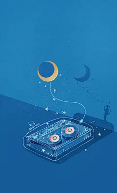 梦幻星月 治愈蓝色
插画师➭猫矮-Maoi ​​​​