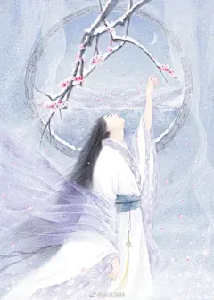 一缕岁月的繁华里，静心寻觅时光的殷殷耳语。
此生，遇见你，便是我心中的诗情画意。
古风人物壁纸。分享图片／via  亦良璇子 
#古风图鉴##古风图片##古风插画# ​​​​