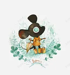 雨天的老鼠矢量图高清素材 PNG图片 PNG图片素材 PNG素材 PNG素材免费下载 下雨 手绘 水彩 矢量图 老鼠 雨伞 元素 免抠png 设计图片 免费下载