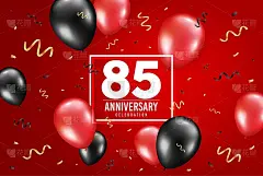 85年周年纪念日。庆祝85周年。向量