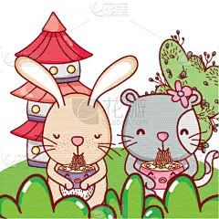 可爱的,寿司,动物,可爱,食品,自然美,餐馆,兔子,草图,日本