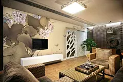 新中式风格壁纸 鸟语花香的新居室感受