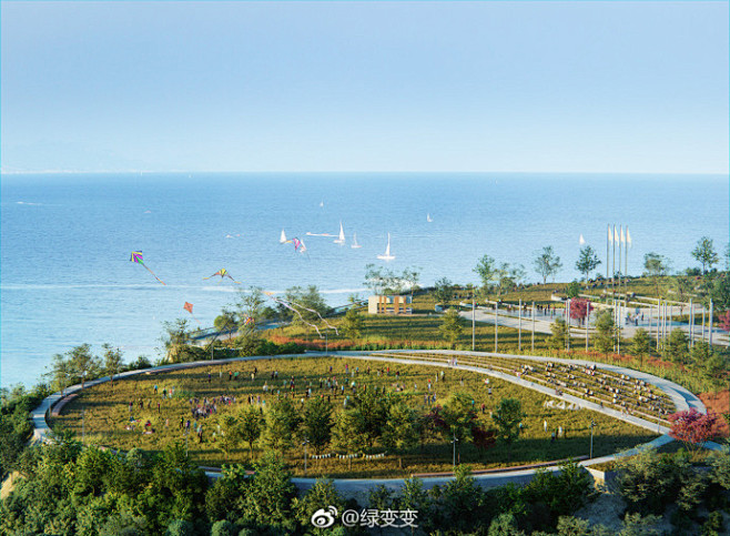 滨水公园景观效果图渲染表达