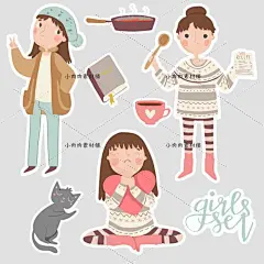 卡通小孩不同职业人物情侣头像形象插画logo标识AI设计素材ai465-淘宝网