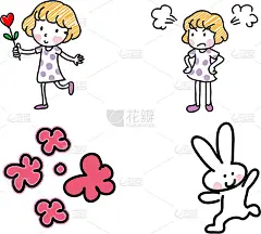 矢量卡通女孩生活表情包