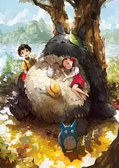 《龙猫》

印度尼西亚插画师

alchemaniac

alchemaniac非常喜欢日本动漫

她的个人主页除了画宫崎骏同人图

还画了很多热门动画的人物

无论是从线稿到成品图，每一张都很用心

色彩亮丽，笔触细腻