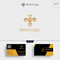 Bee molecular dna logo template and business card design