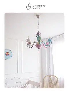 马卡龙配色水晶吊灯餐厅灯卧室灯儿童房美式女孩公主家装灯具灯饰-tmall.com天猫