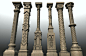 Gothic Columns Collection royalty-free 3d model - Preview no. 9