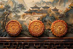 传统点心中秋节美食月饼摄影照片