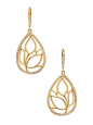 Pave Diamond Leaf Teardrop Earrings by Carelle at Gilt: @北坤人素材