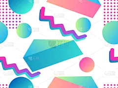 几何形状,四方连续纹样,孟菲斯风格,活力,华丽的,纺织品,壁纸,模板,现代,复古