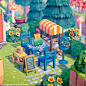 r/ac_newhorizons - A small place for snack in front of Able Sisters.