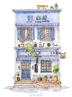 由子酱采集到水彩质感插画