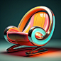 Create a futuristic chair from the year 4000, take the art deco period for inspiration, make sure it’s vibrant colours --v 5.2