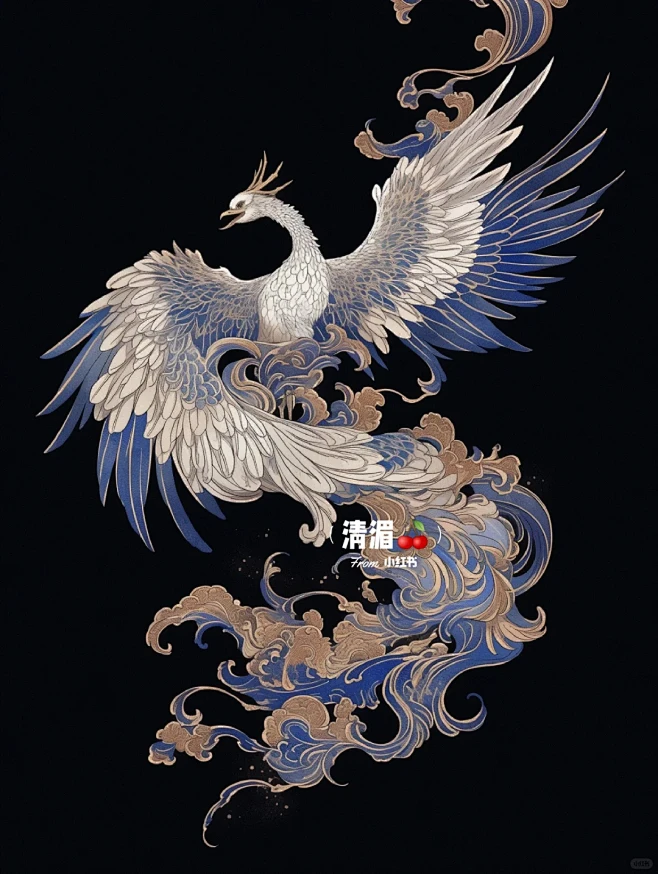 凤凰神鸟|东方元素·凤凰纹样神鸟纹样-花瓣网