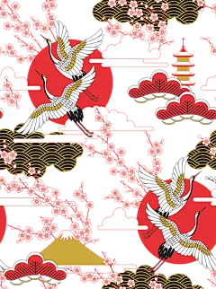 日本风插画|日本,日本风插画,插画,手绘插画,日本景点,桃花,背景,底纹,花边底纹,红日,日本插画,鹤,日本风图案,和服花纹,卡通元素,手绘/卡通