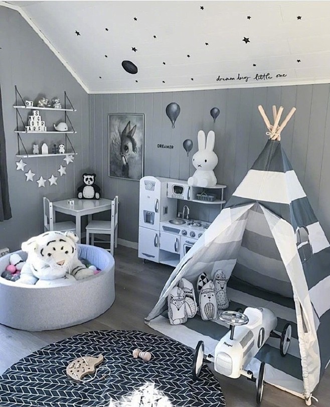 灰色调的儿童房设计 ​​​​