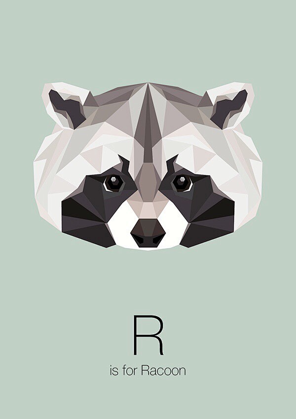 用色块来拼接表现的动物头像设计