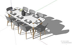 大胆创新好玩有趣采集到软装模型-餐桌椅