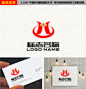 字母H鼎型金融科技logo