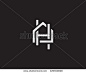 stock-vector-abstract-vector-logo-combines-house-and-the-letter-h-326550800.jpg (450×380)