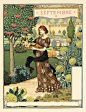 四季花园，100多年前的日历。作者：Eugène Grasset