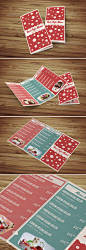 Sweet Shop and Ice Cream Trifold PSD Menu Template - Food Menus Print Templates