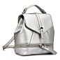 Leather-Look Mini Backpack in All Silver - US$31.95 -YOINS : This sweet backpack is a fun alternative to a traditional purse. It comes with an attractive zip detailing and magnetic closure. It includes adjustable straps that lengthen and shorten to make i